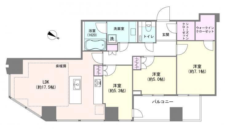 シティタワー新宿新都心-1-間取図(平面図)
