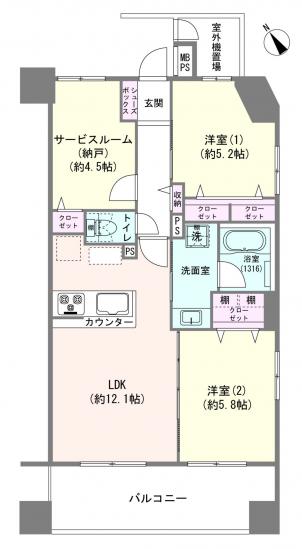 ライオンズマンション西早稲田シティ-1-間取図(平面図)