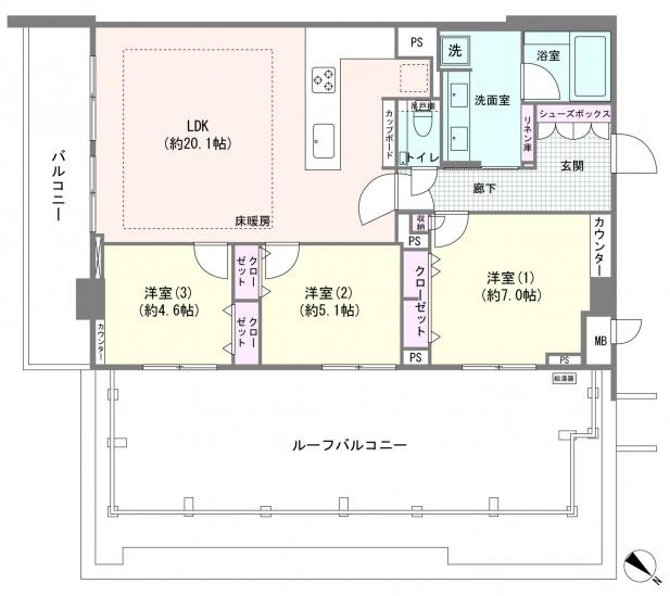 藤和シティホームズ代々木Ⅱ-1-間取図(平面図)