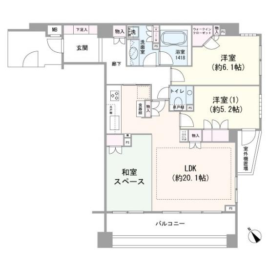 藤和シティホームズ初台-1-間取図(平面図)