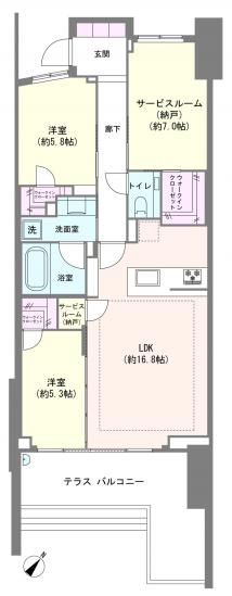 ガーデンヒルズ四ツ谷迎賓の森-1-間取図(平面図)
