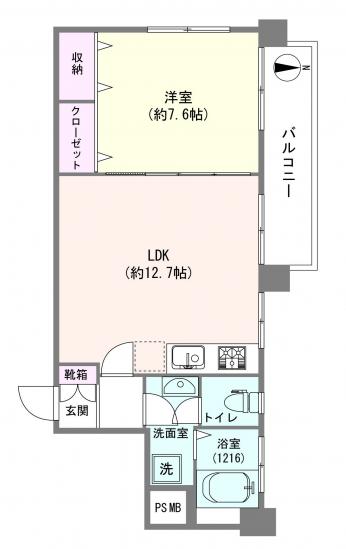 メイゾン牛込-1-間取図(平面図)