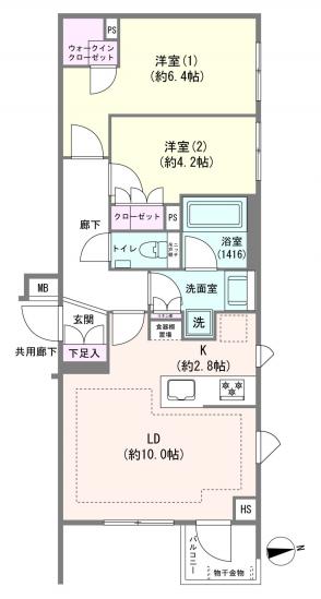 オープンレジデンシア下北沢ヒルズ-1-間取図(平面図)