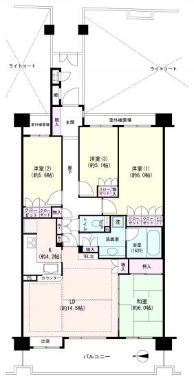 アンジュの丘横濱常盤台-1-間取図(平面図)