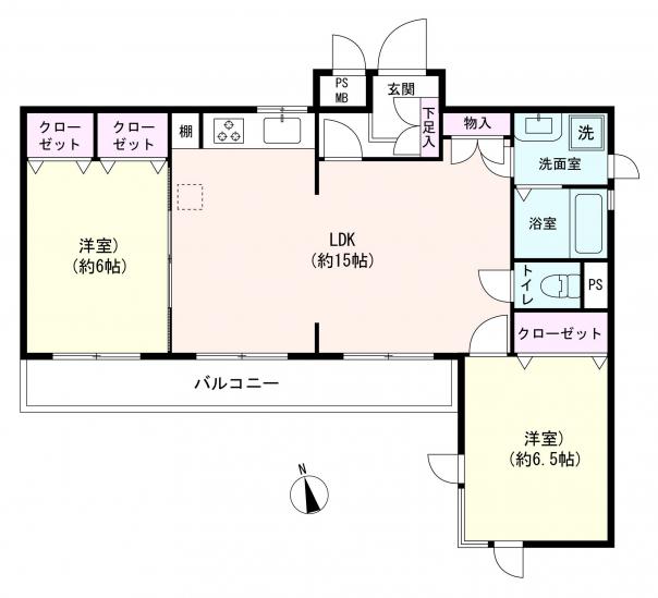 菊名キャッスル美研-1-間取図(平面図)