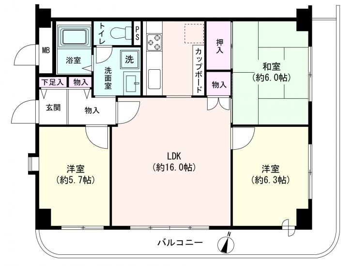 藤和大口コープ-1-間取図(平面図)