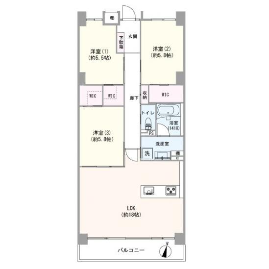 綱島ハイム-1-間取図(平面図)