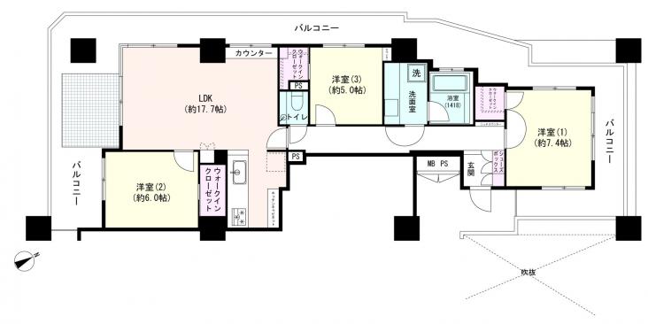 シルエタワーヨコハマ-1-間取図(平面図)