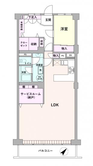 大倉山ハイム　２号棟-1-間取図(平面図)