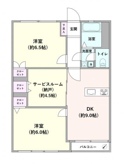 篠原コーポラス　A棟-1-間取図(平面図)