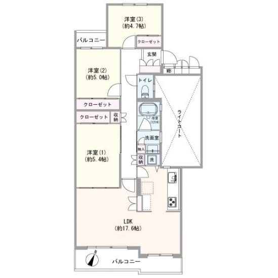 藤和ライブタウン日吉-1-間取図(平面図)