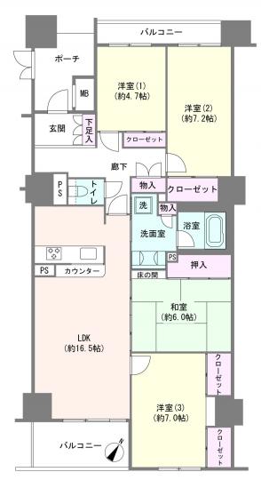 エクステ新横浜-1-間取図(平面図)