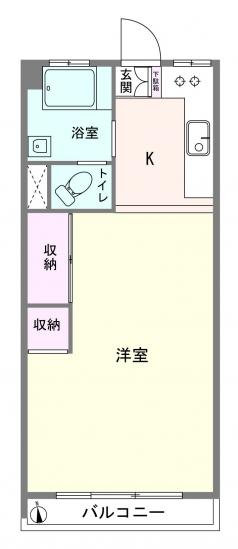 日吉第7コーポA棟-1-間取図(平面図)