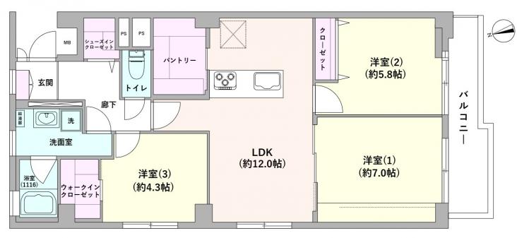 エクセレンス天王町-0-間取図(平面図)