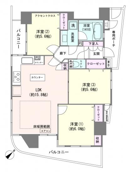 エルズ横濱-1-間取図(平面図)