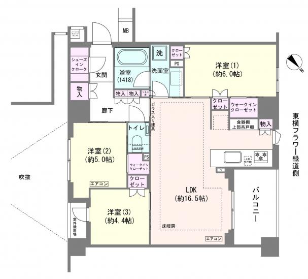 プレミスト横濱反町-1-間取図(平面図)