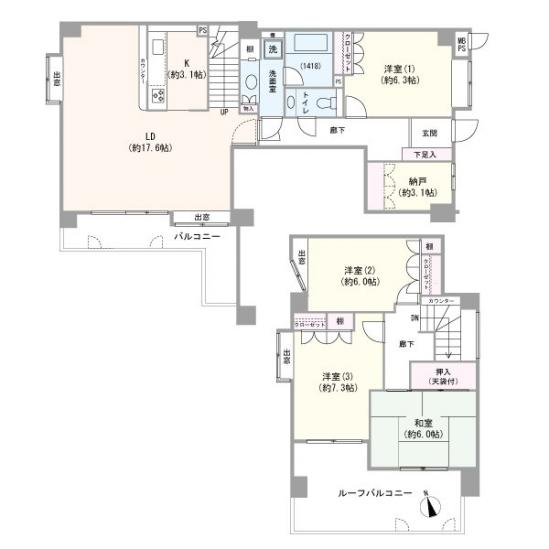 コスモ横浜和田町ヒルズ-1-間取図(平面図)