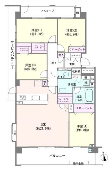 コスモ横浜本牧シーサイドテラス-1-間取図(平面図)