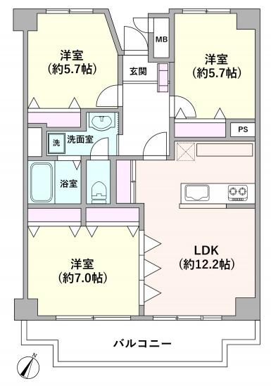 横浜パークタウン　I棟-1-間取図(平面図)