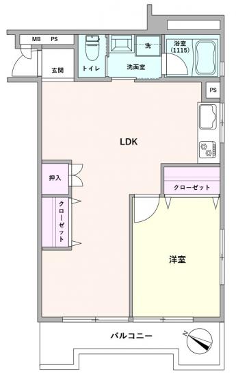 ハイツ花之木-1-間取図(平面図)