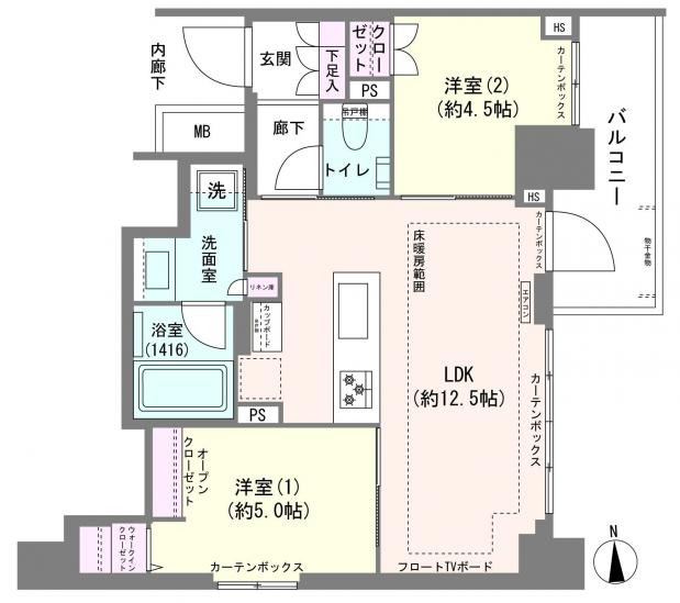 オープンレジデンシア横浜台町-1-間取図(平面図)