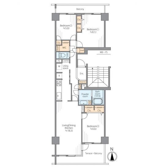 ニューシティ東戸塚クレール丘の街４号館-0-間取図(平面図)