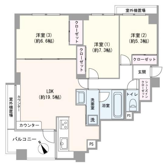 リーベスト保土ヶ谷ASTIO-1-間取図(平面図)