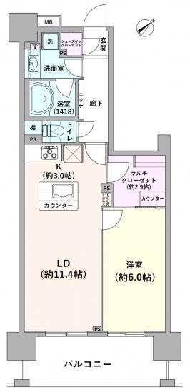 ライフレビュー横濱関内スクエア-1-間取図(平面図)