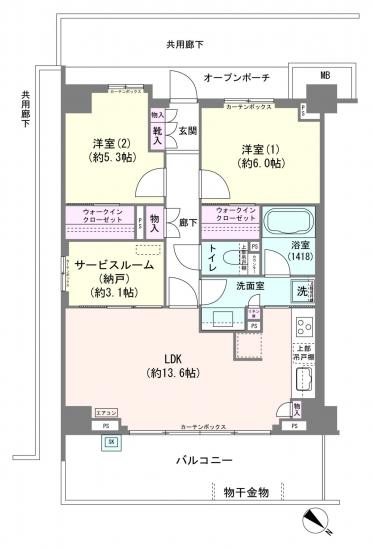 アリュール横濱新子安-1-間取図(平面図)