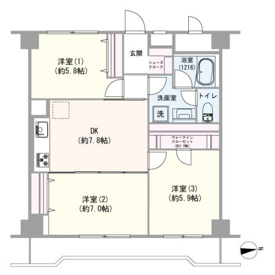 サニーハイツ-1-間取図(平面図)