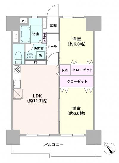 磯子駅前ビル住宅-1-間取図(平面図)
