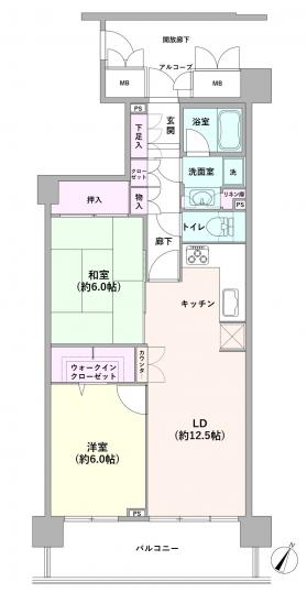 伊勢佐木南パークハウス壱番館-1-間取図(平面図)