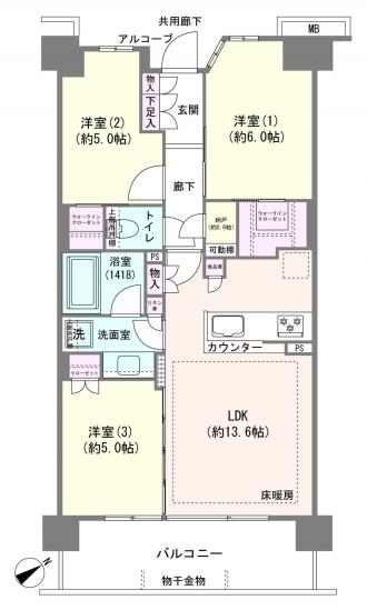 シティテラス横濱綱島　シーズンズ-1-間取図(平面図)