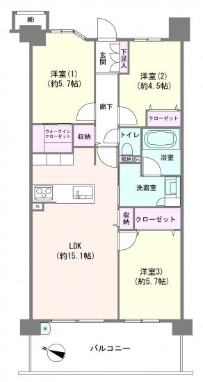 ハートビートベース横濱根岸-1-間取図(平面図)