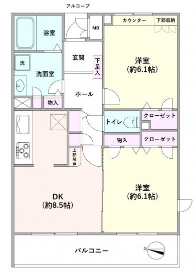 アークエルム大倉山Ⅱ-1-間取図(平面図)