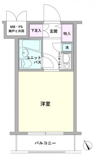 クリオ阪東橋壱番館-1-間取図(平面図)