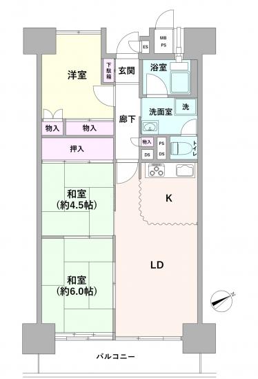 ヴェルドミール磯子-1-間取図(平面図)