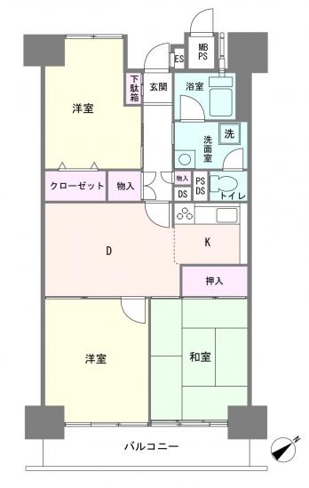 ヴェルドミール磯子-1-間取図(平面図)