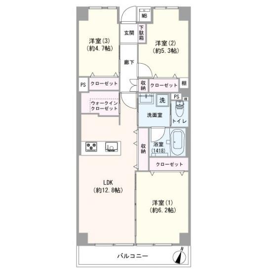 藤和西横浜ハイタウン-1-間取図(平面図)