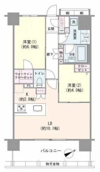 レーベン横浜磯子CELESTIA-1-間取図(平面図)