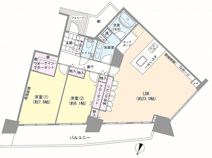 みなとみらいミッドスクエア　ザ・タワーレジデンス-1-間取図(平面図)