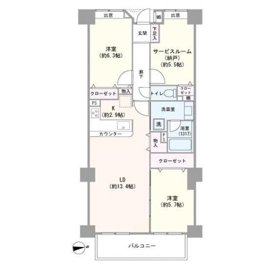 ネクステート菱和仲町台-1-間取図(平面図)