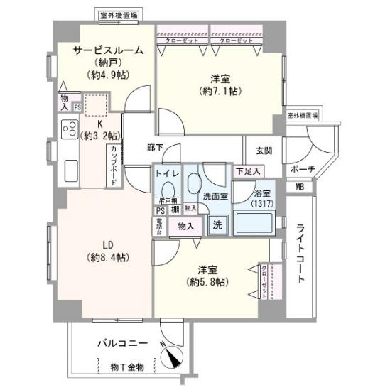 リシェ新横浜-1-間取図(平面図)