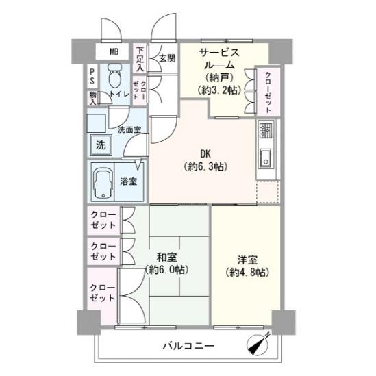 ライオンズマンション山下公園-1-間取図(平面図)