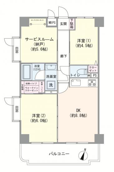 グレイス清水ヶ丘公園-1-間取図(平面図)