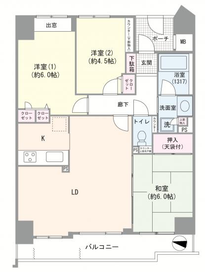 ナイスエスアリーナ弘明寺-1-間取図(平面図)