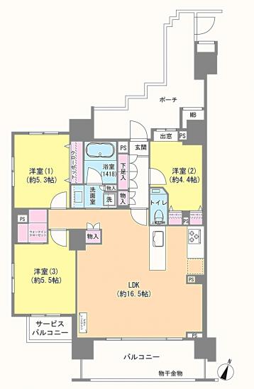 クレストフォルム横浜片倉町-1-間取図(平面図)