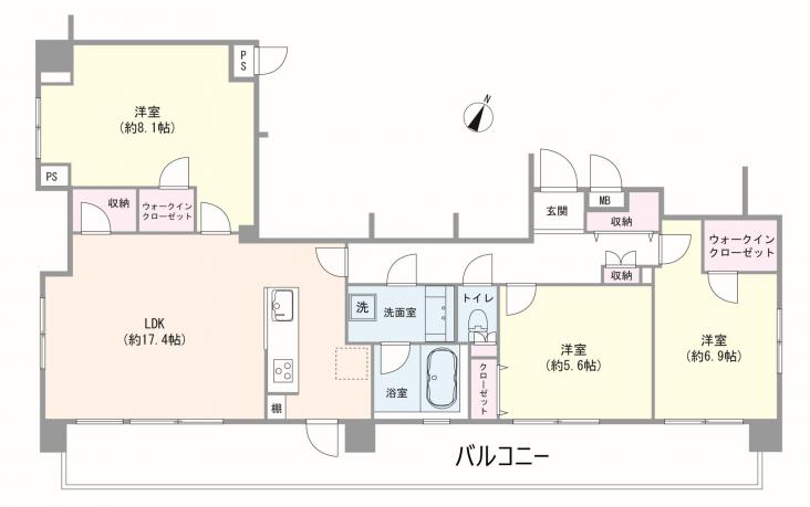 パティオ西横浜-1-間取図(平面図)