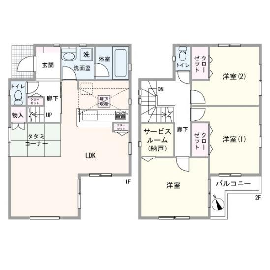 海老名市上今泉６丁目中古戸建-1-間取図(平面図)
