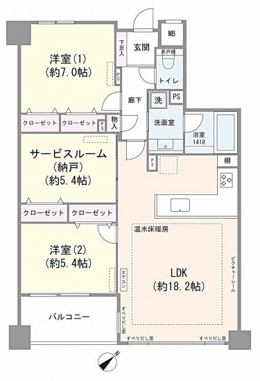 エクセレント港北センター南-1-間取図(平面図)
